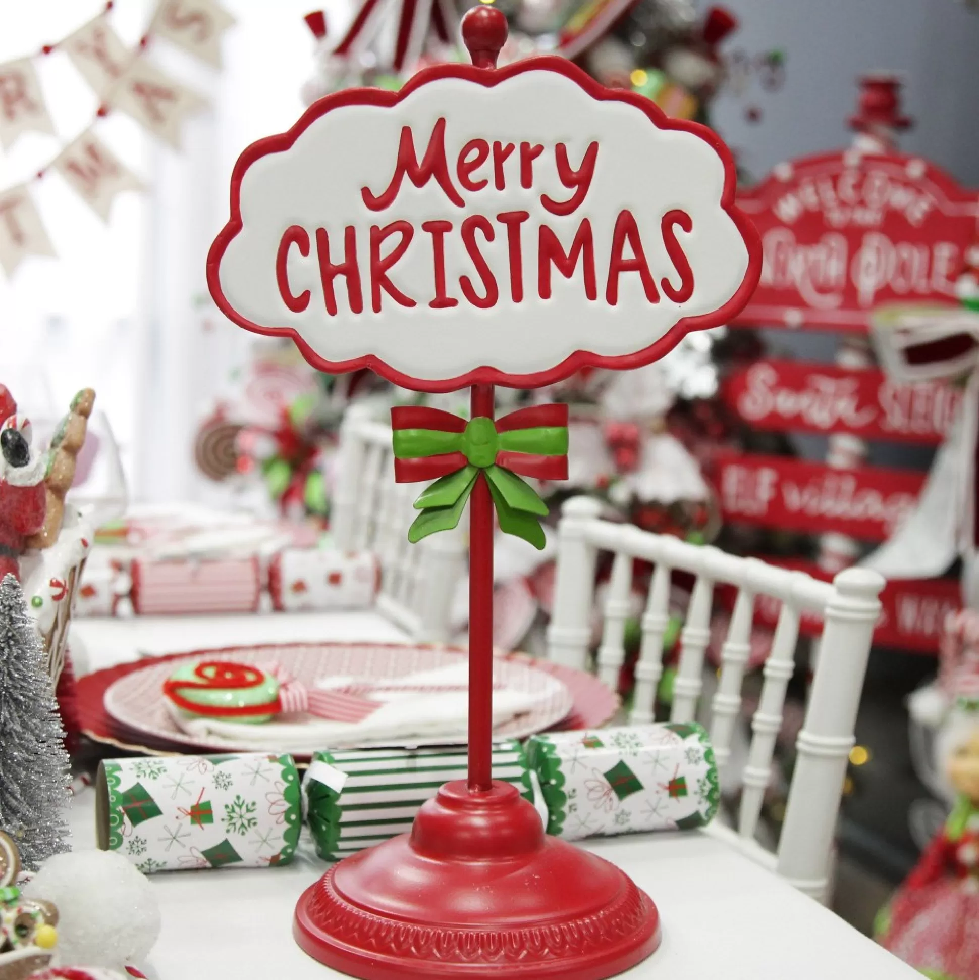 Red Merry Christmas Standing Sign Ornament Christmas Ornaments |