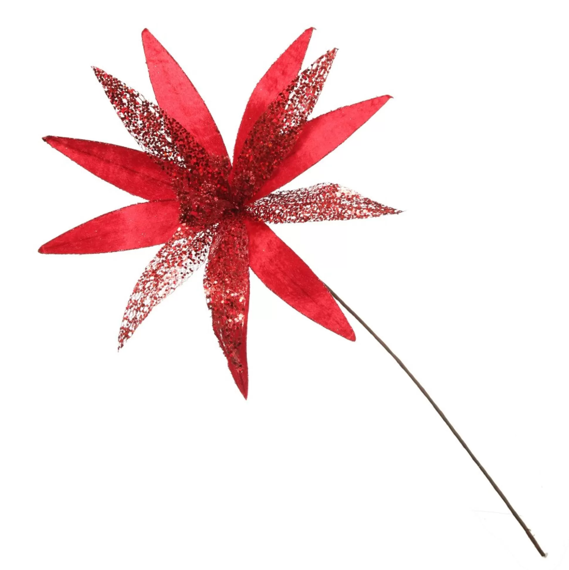 Red Slim Petal Christmas Flower Stem Christmas Flowers |