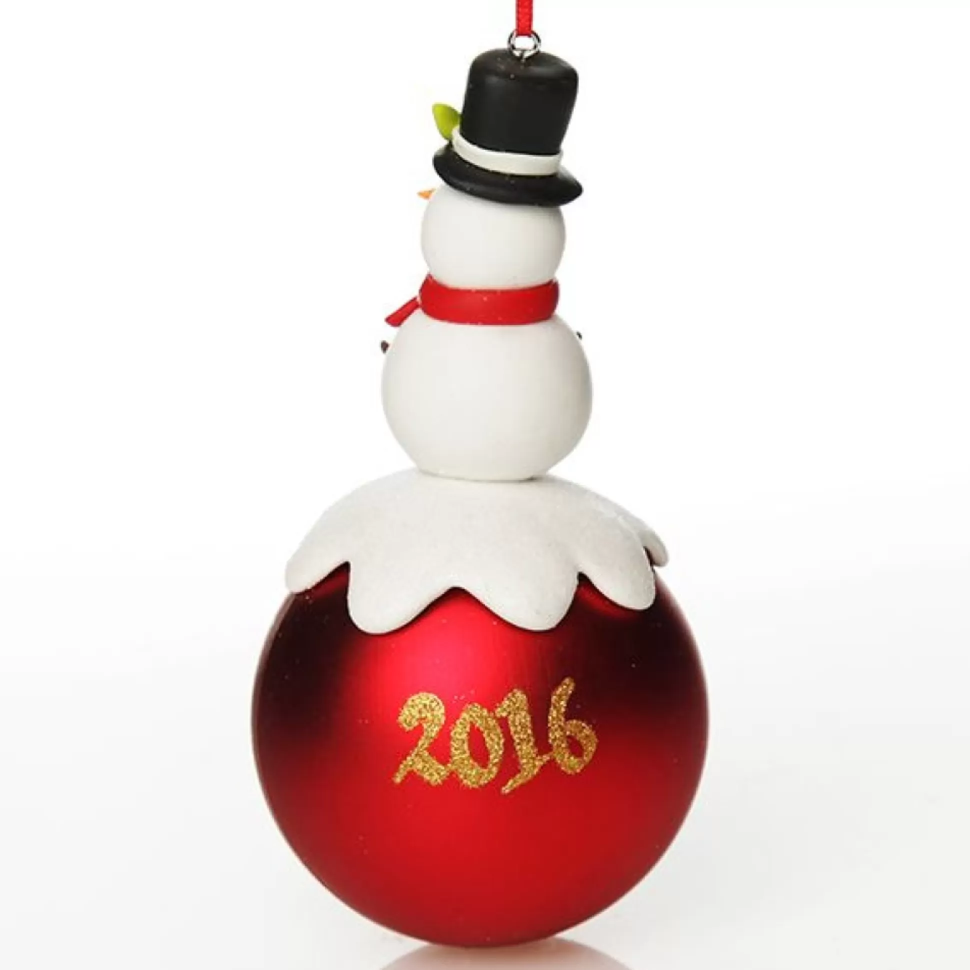 Red Snowman Christmas Character Bauble Personalised Baubles |