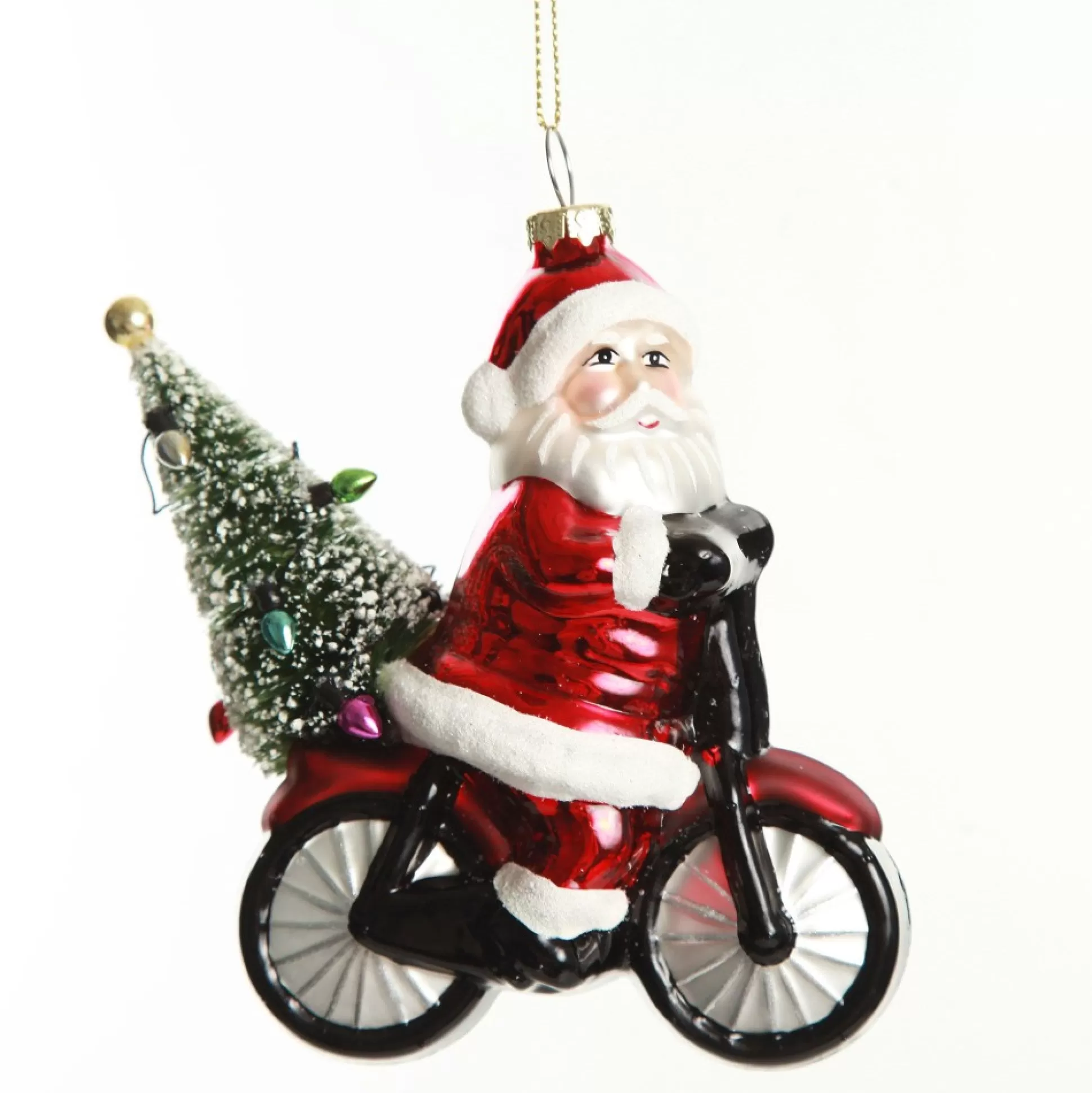 Retro Glass Santa on Motorbike Christmas Decoration Christmas Tree Decorations |