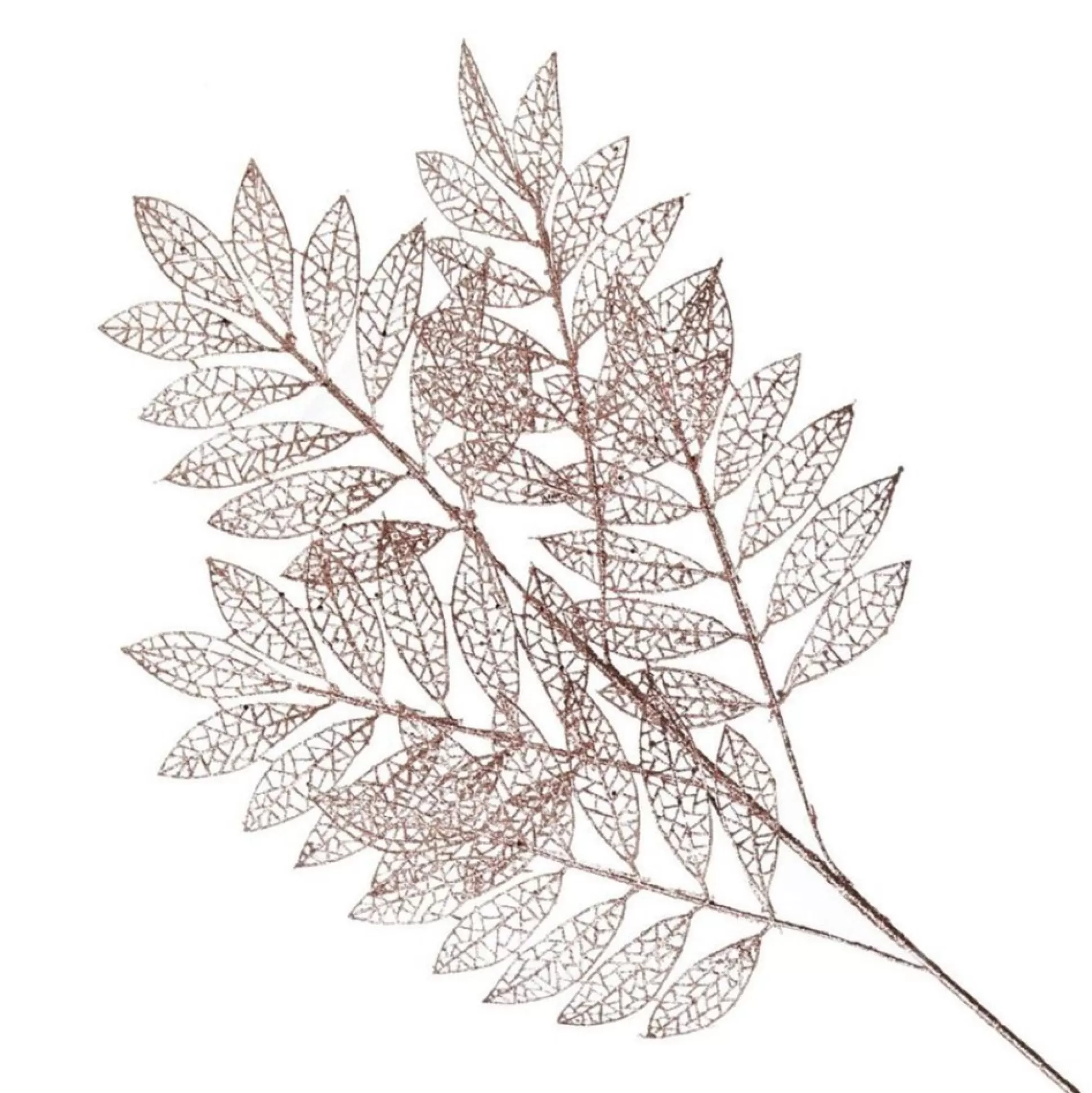 Rose Gold Glitter Mesh Leaf Spray Christmas Sprays |