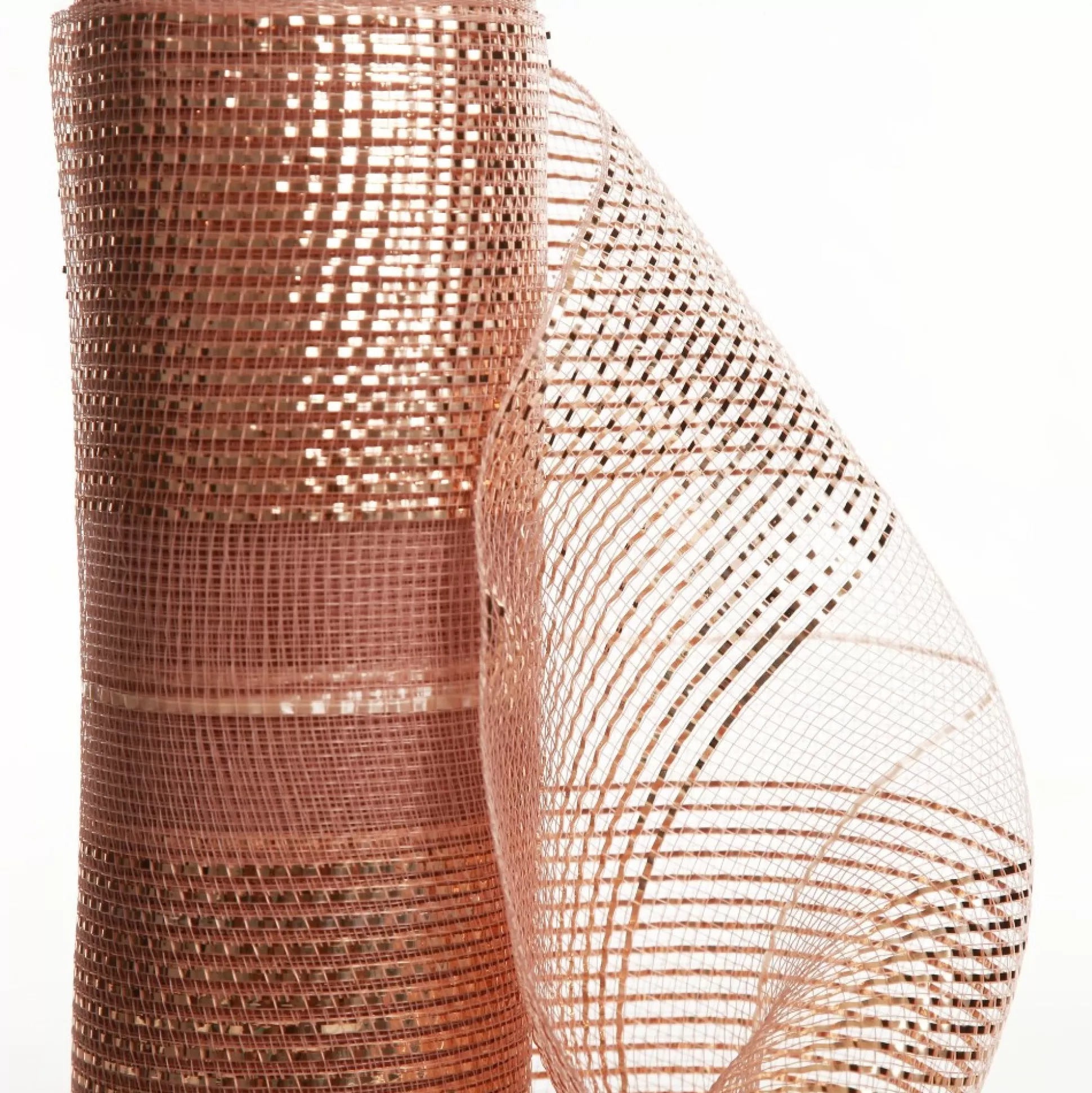 Rose Gold Metallic Stripe Decomesh Roll Decomesh |