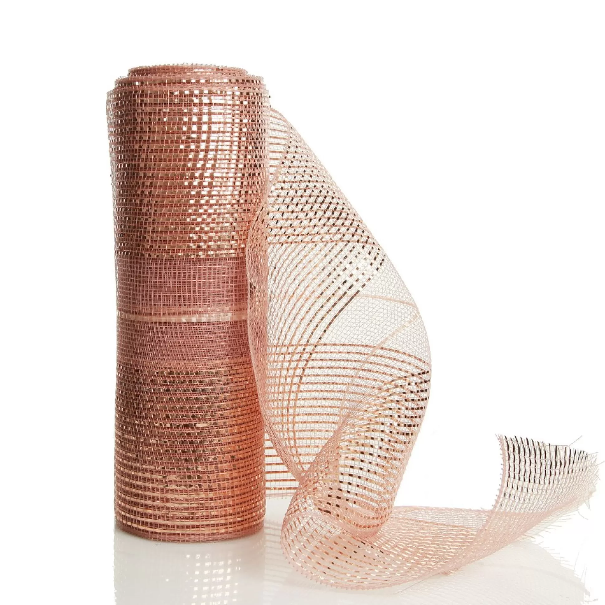 Rose Gold Metallic Stripe Decomesh Roll Decomesh |