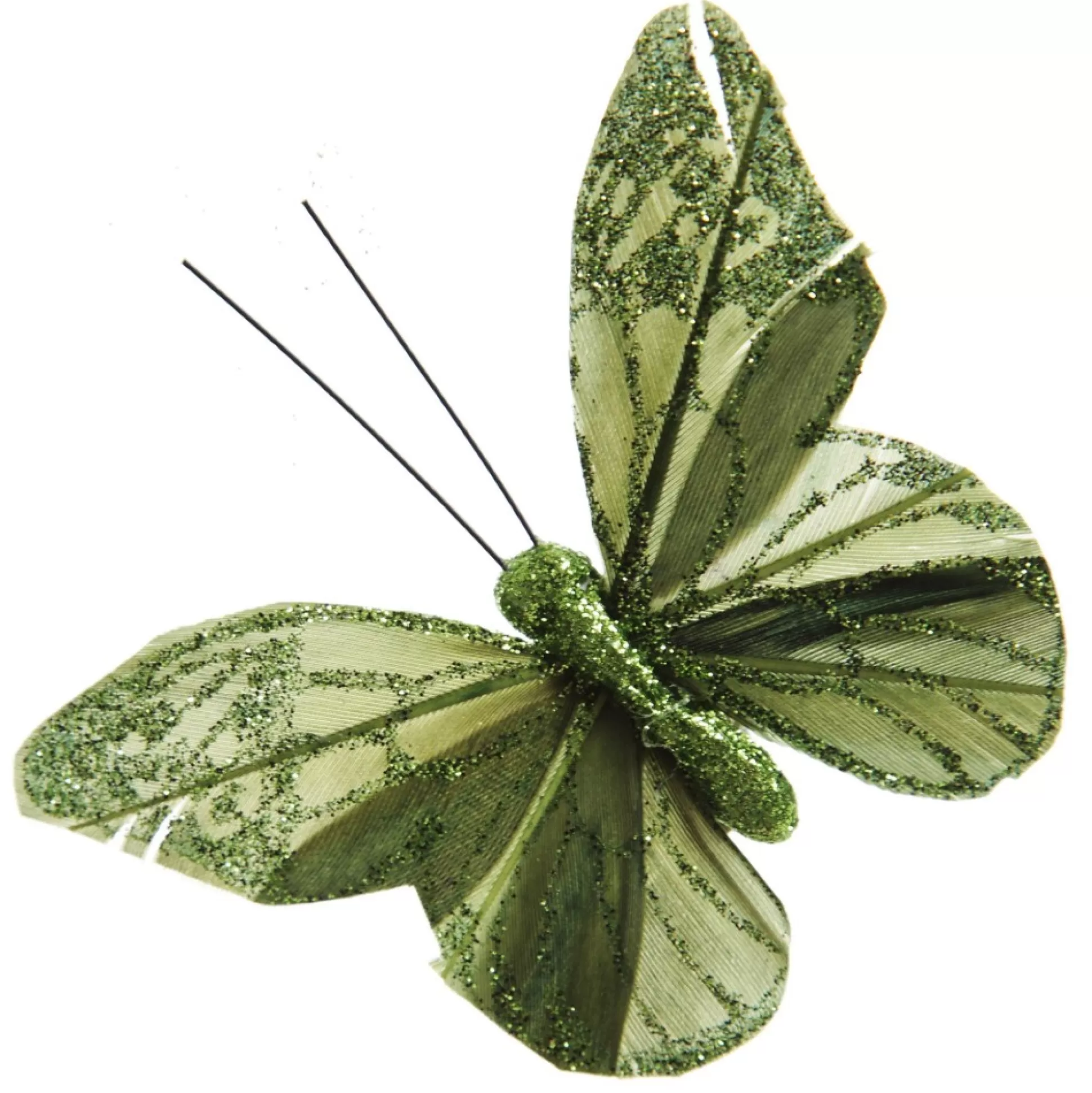 Sage Green Glitter Sheer Butterfly Clip Butterflies And Birds |