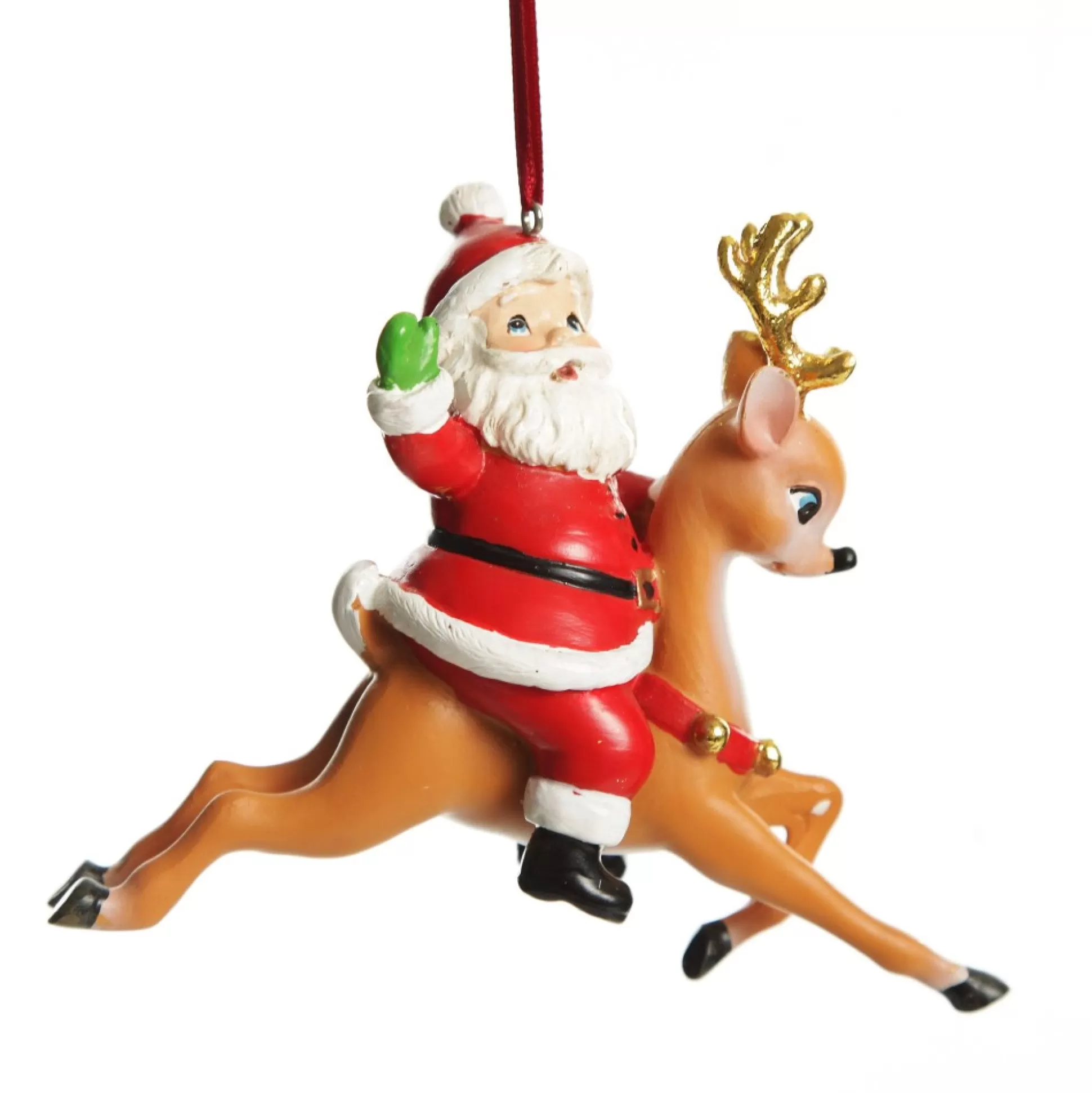 Santa Riding Bambi Hanging Christmas Decoration Christmas Tree Decorations |