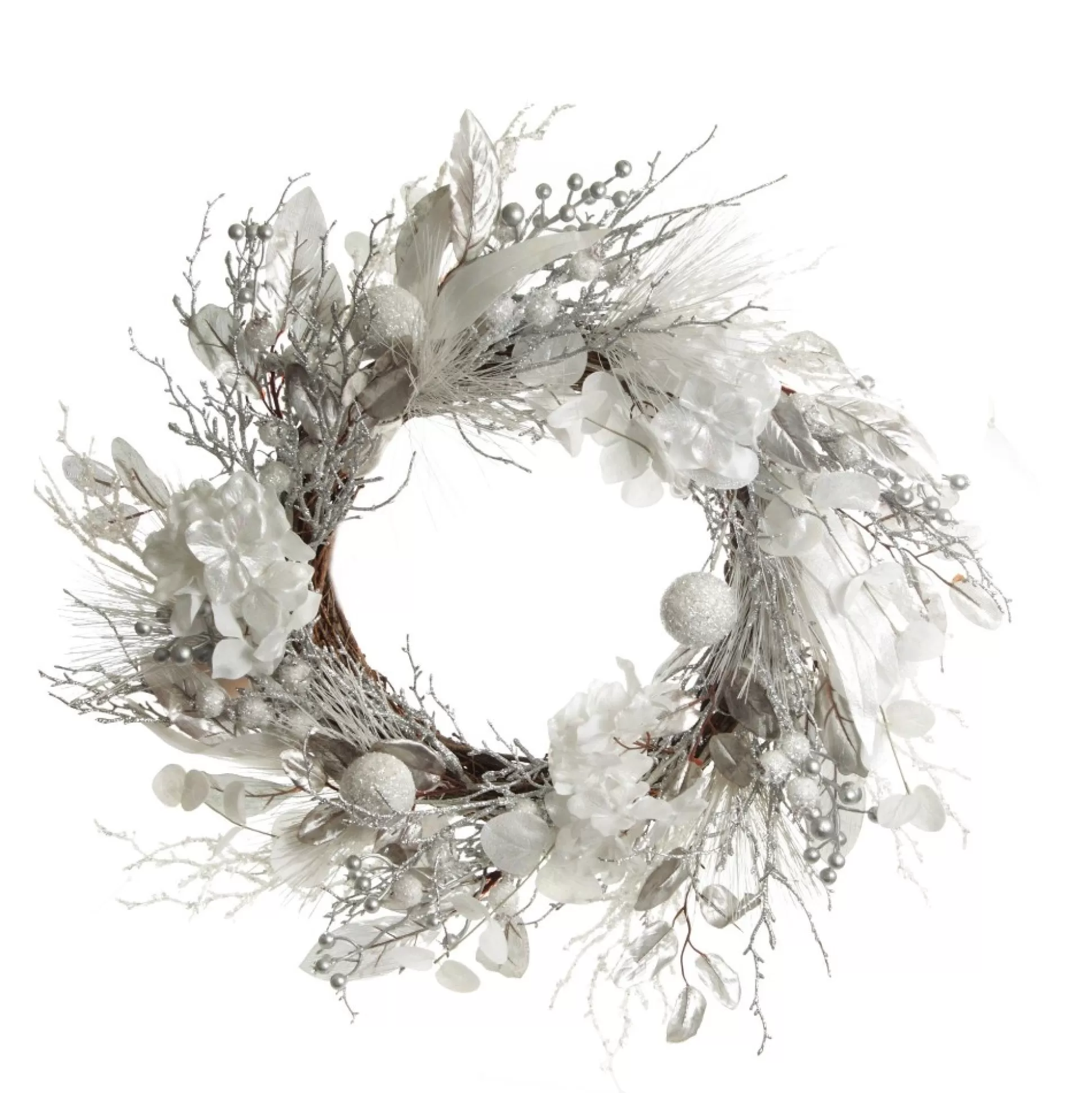 Silver and White Frost Christmas Wreath Christmas Wreaths |