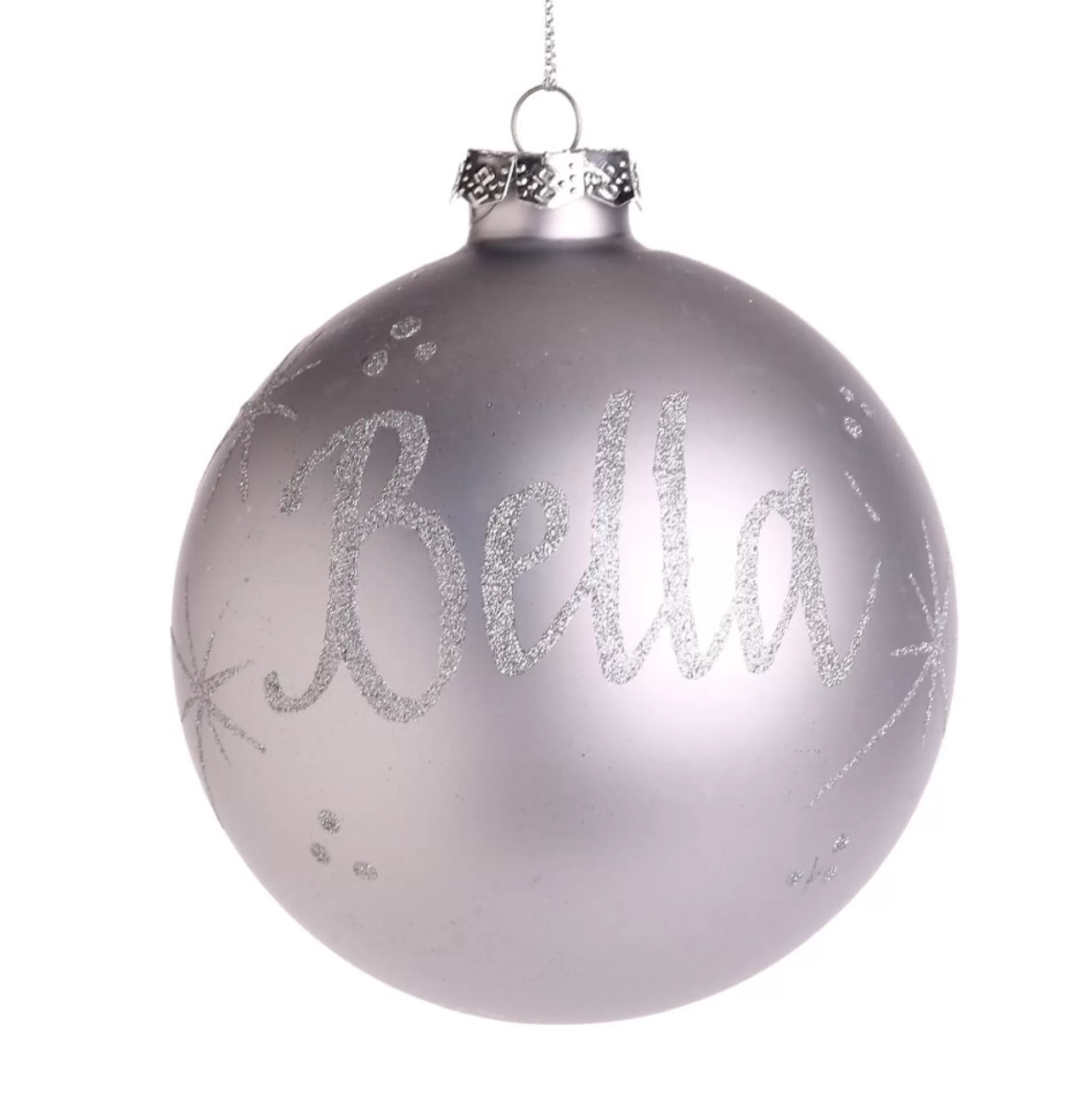 Silver Bling Monogram Christmas Bauble Glass Baubles |