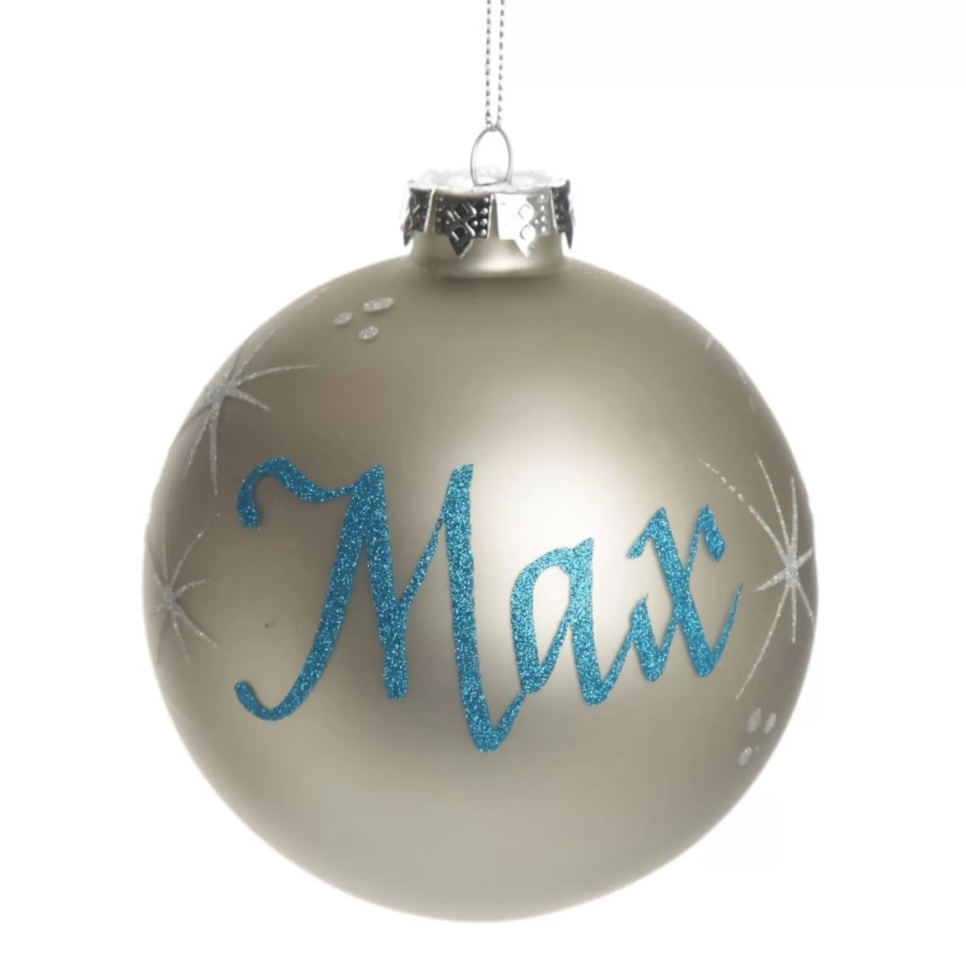 Silver Glass Personalised Christmas Bauble Personalised Baubles |