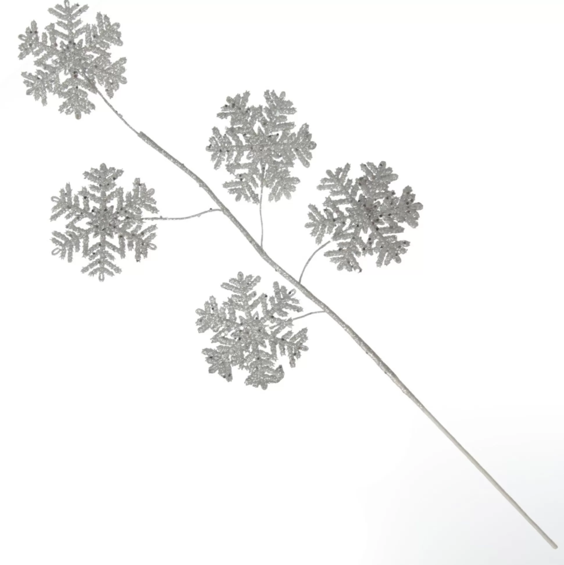 Silver Glitter Snowflake Christmas Spray Christmas Tree Picks |