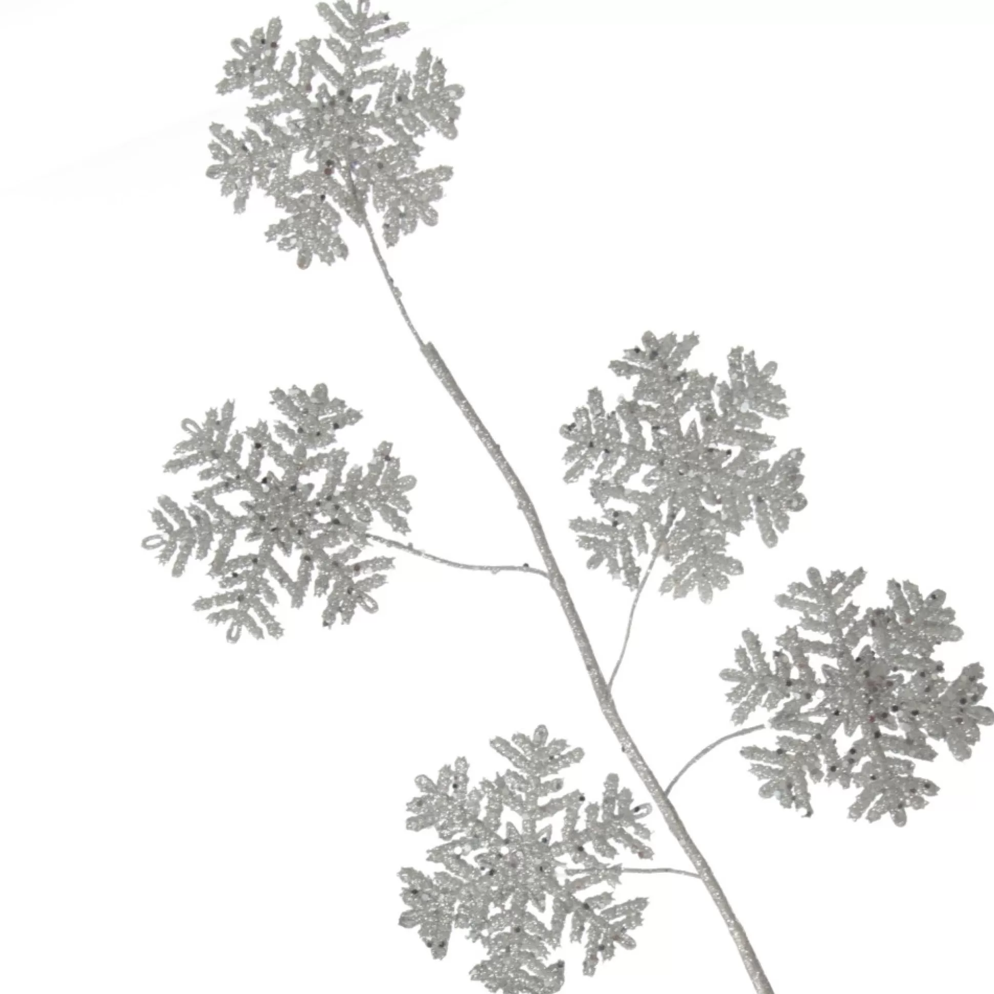 Silver Glitter Snowflake Christmas Spray Christmas Tree Picks |