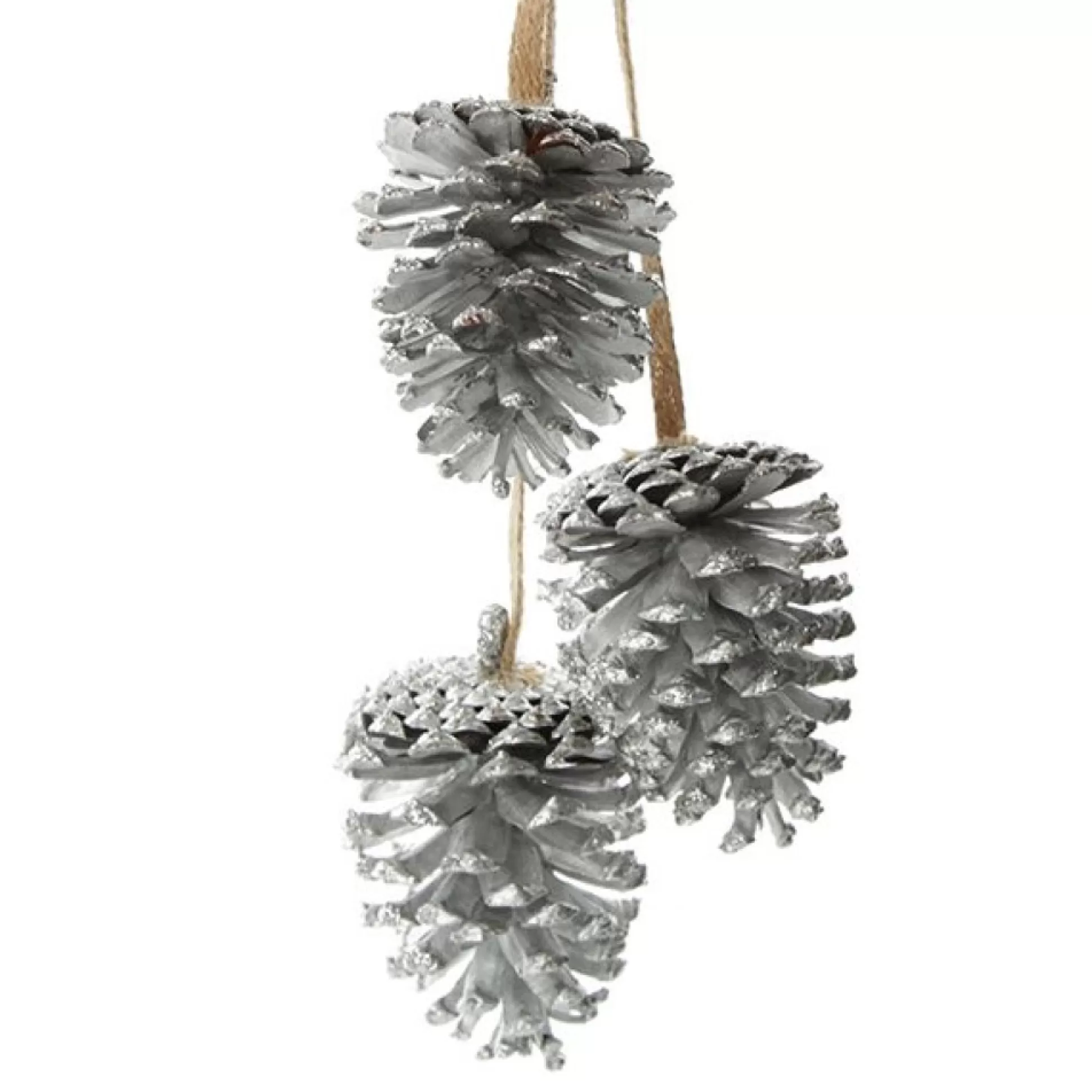 Silver Pine Cone Drop Trio Pinecones And Acorns |