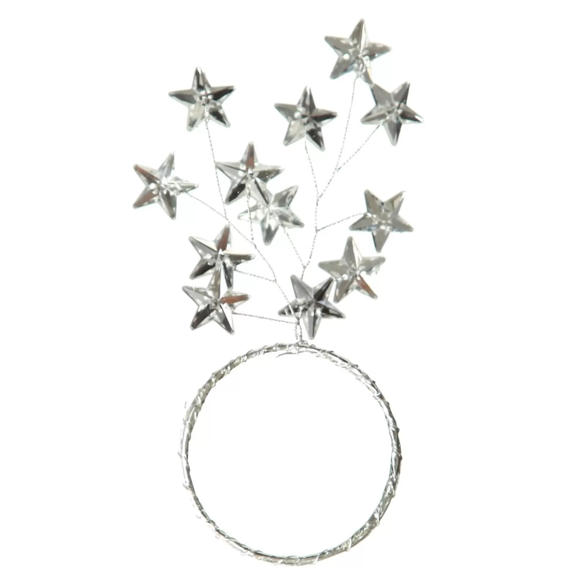 Silver Star Napkin Rings - Pack of 4 Christmas Table Decor |