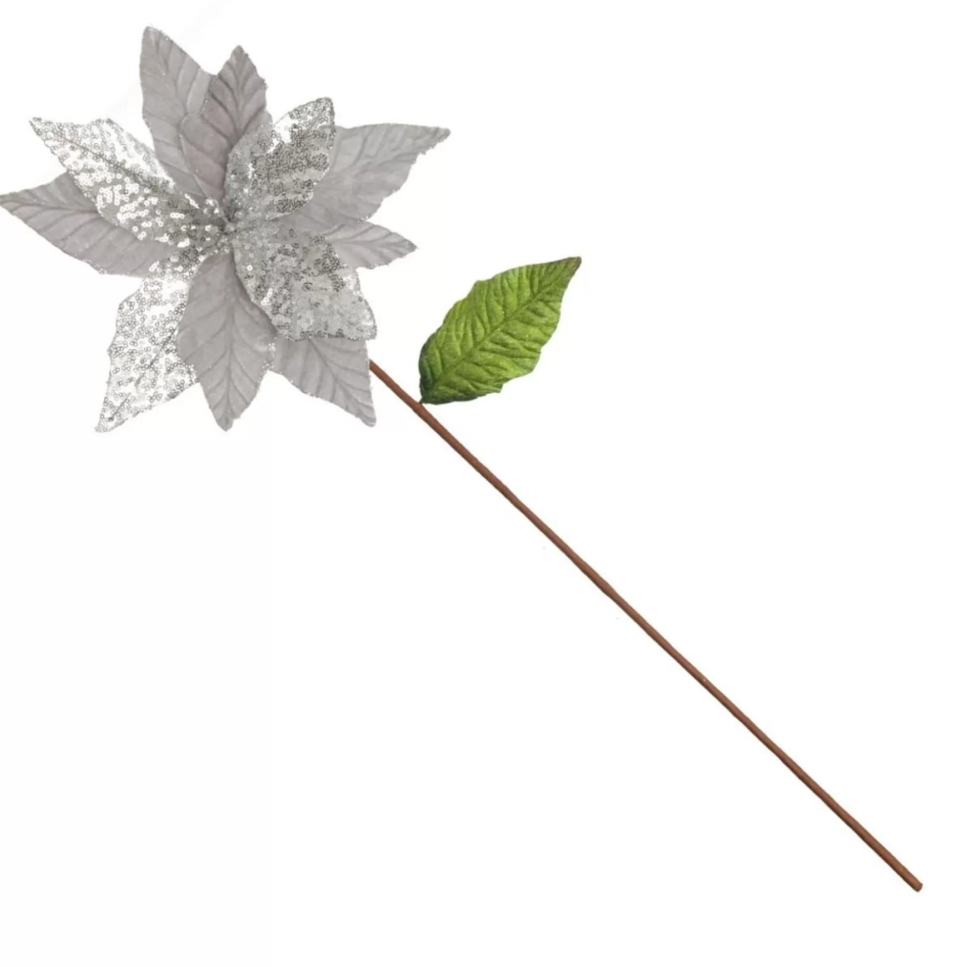 Silver Velvet Sequin Flower Christmas Flowers |