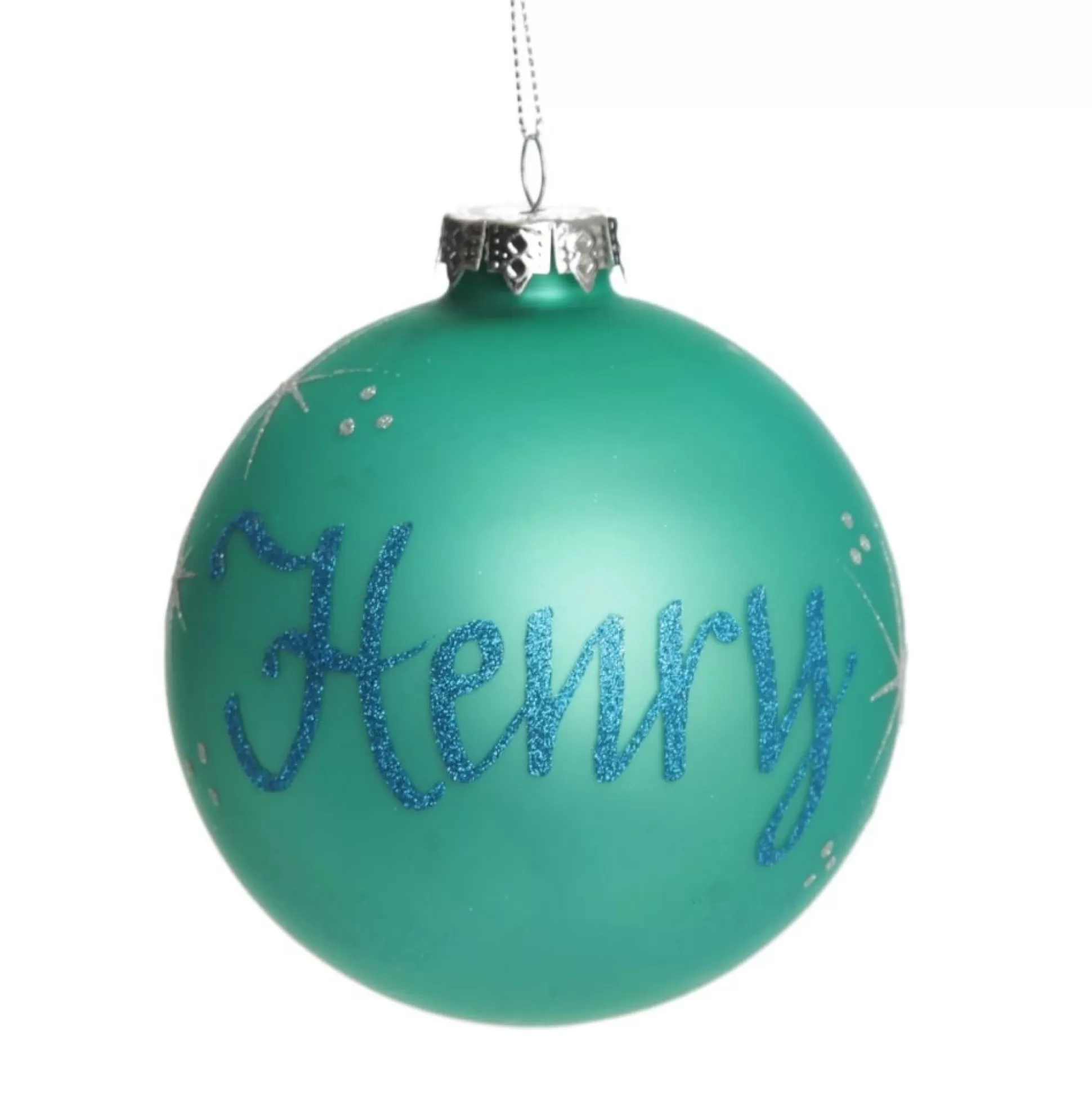 Sky Blue Glass Personalised Christmas Bauble Personalised Baubles |