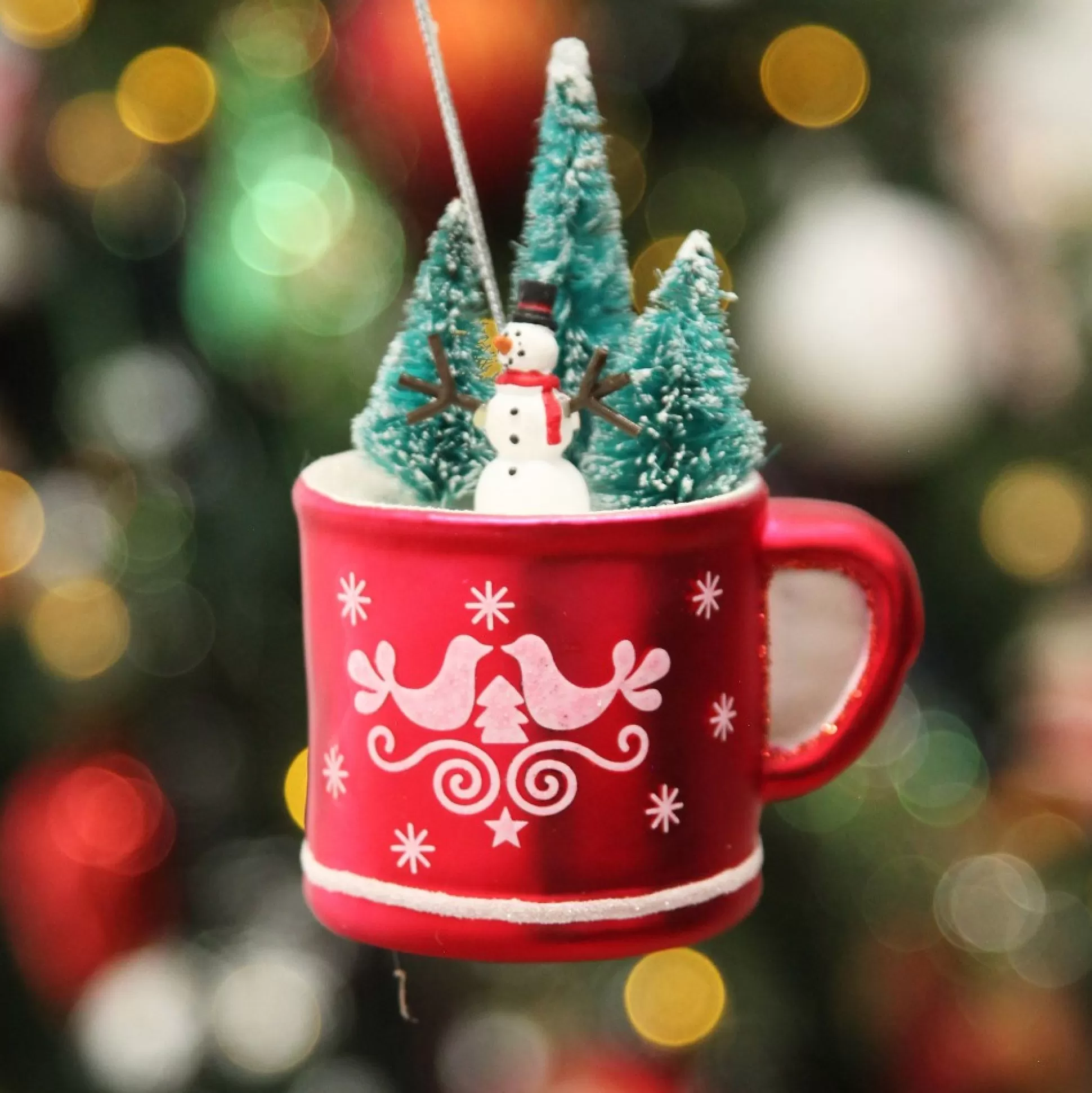 Snowman in Mug Christmas Tree Decoration Christmas Tree Decorations |