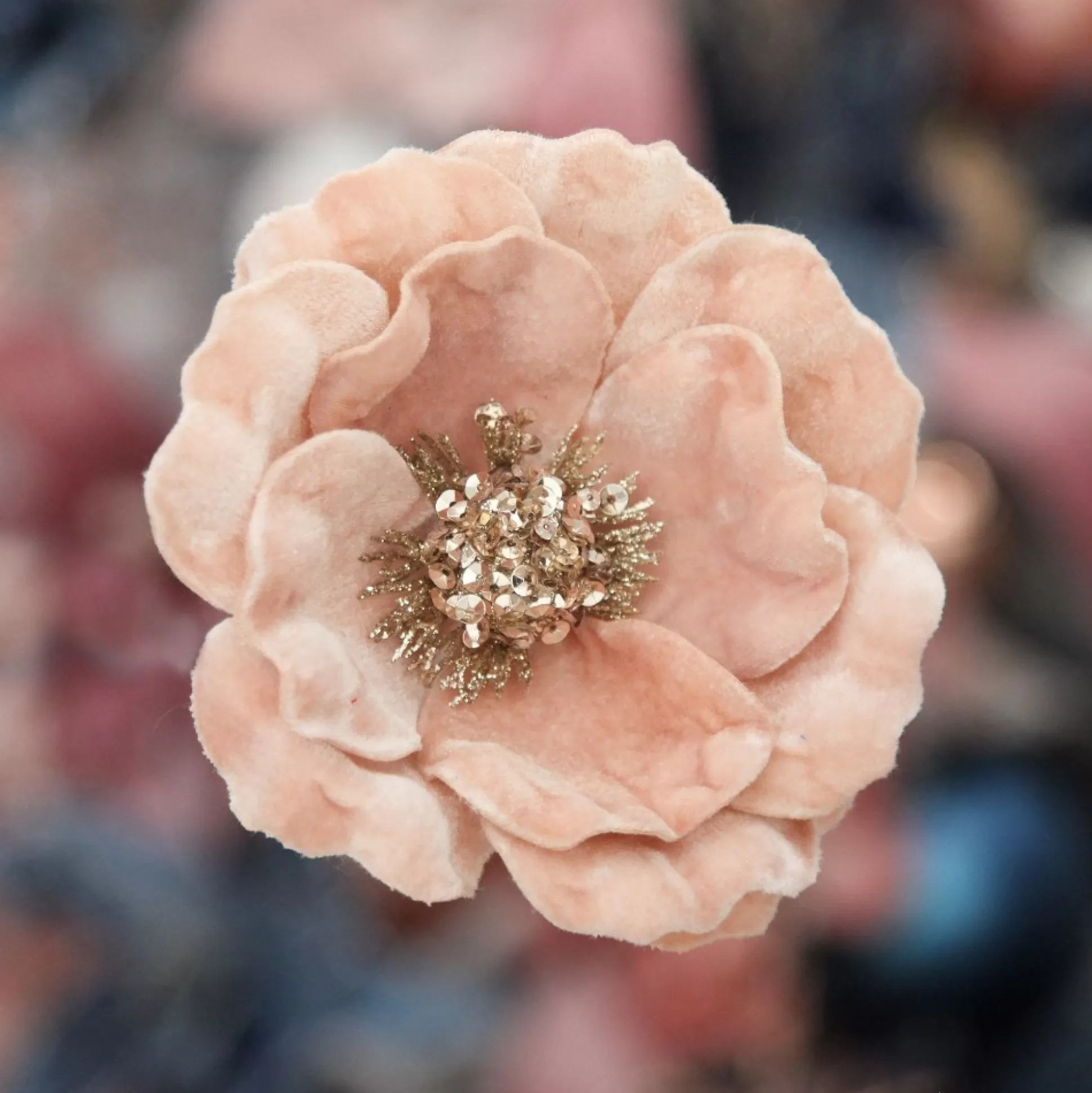 Soft Pink Velvet Magnolia Flower Clip Christmas Flowers |