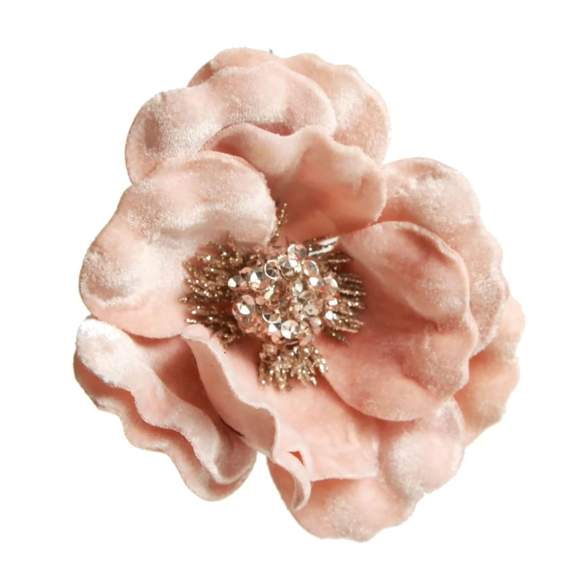 Soft Pink Velvet Magnolia Flower Clip Christmas Flowers |