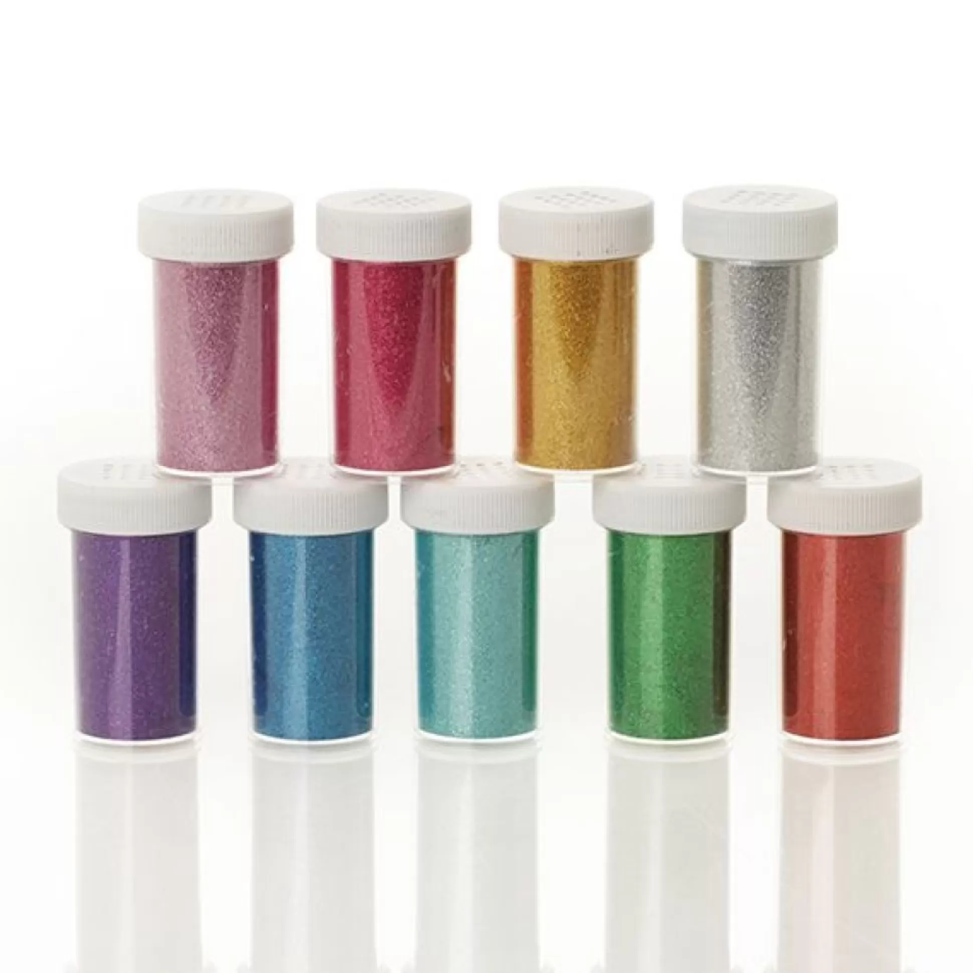 * Christmas Craft Supplies | The Christmas Cart Extra Fine Glitter Vial Pack Of 9 - Assorted Colours