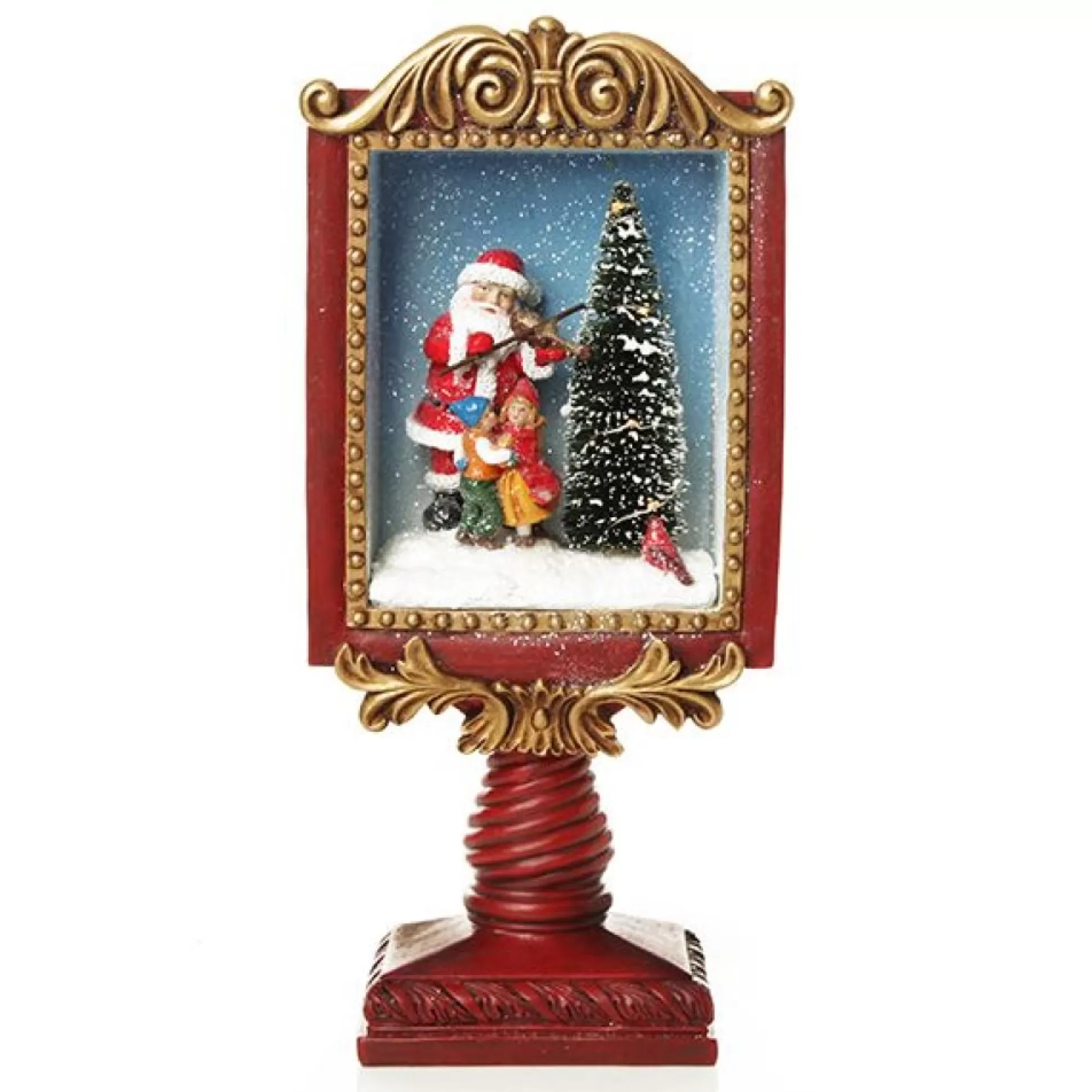 Violin Santa Window Box Lightup Ornament Light-Up Scenes And Ornaments |