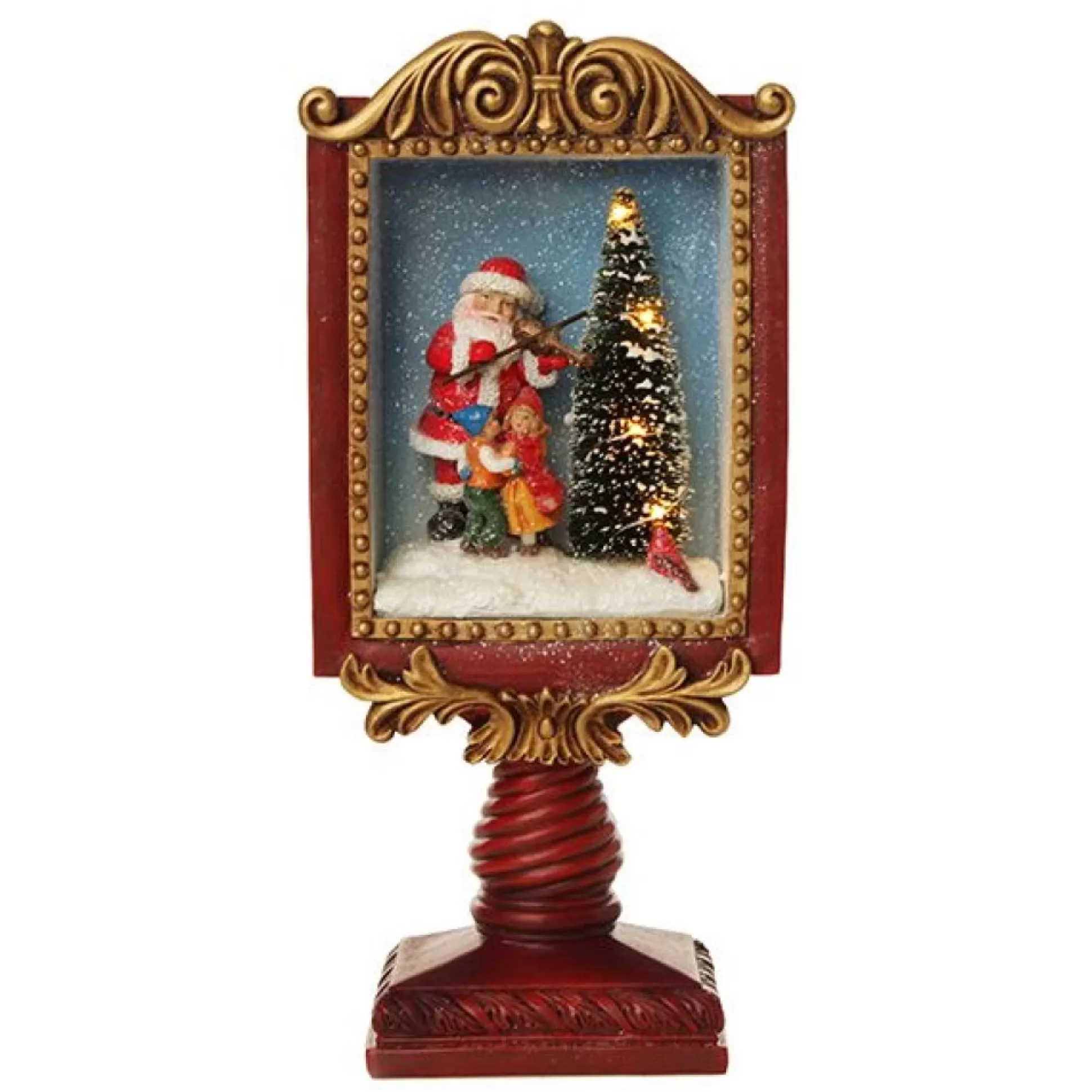 Violin Santa Window Box Lightup Ornament Light-Up Scenes And Ornaments |