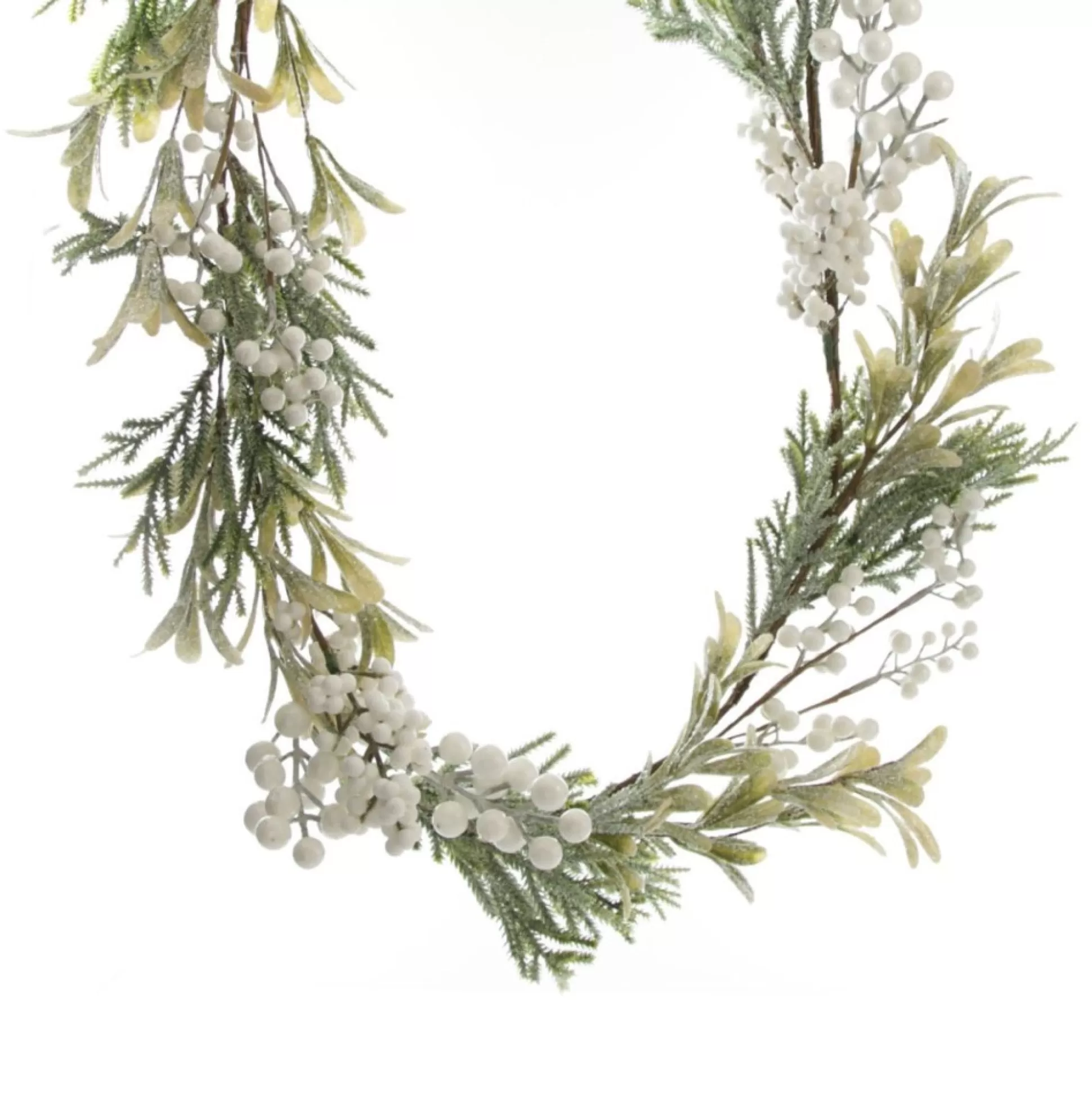 White Berry and Frosted Leaf Christmas Garland Christmas Garlands |