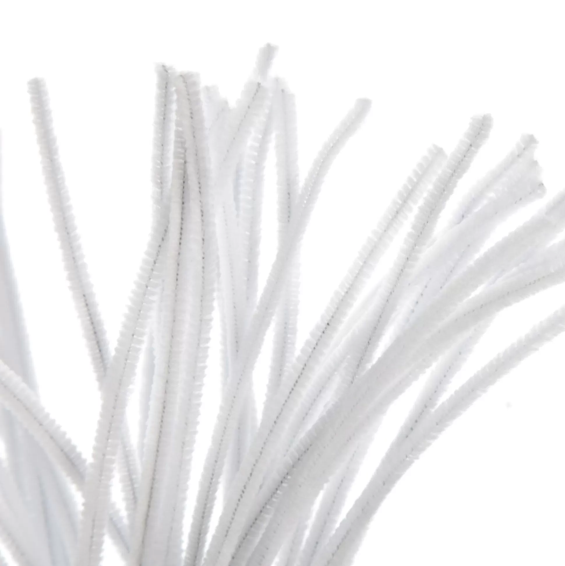 White Chenille Stem Pipe Cleaners - Pack of 50 Christmas Craft Supplies |