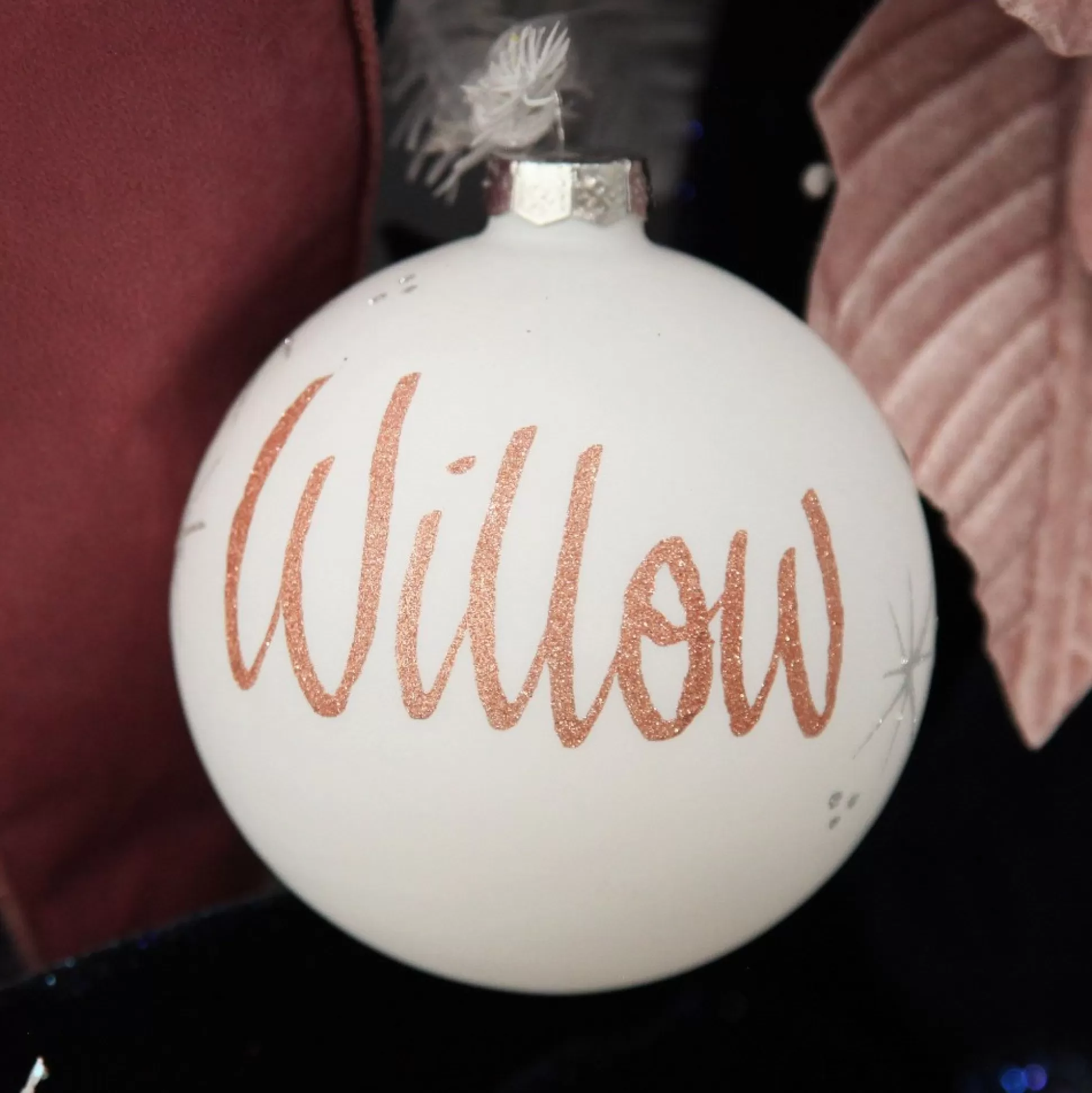 White Glass Personalised Christmas Bauble Personalised Baubles |