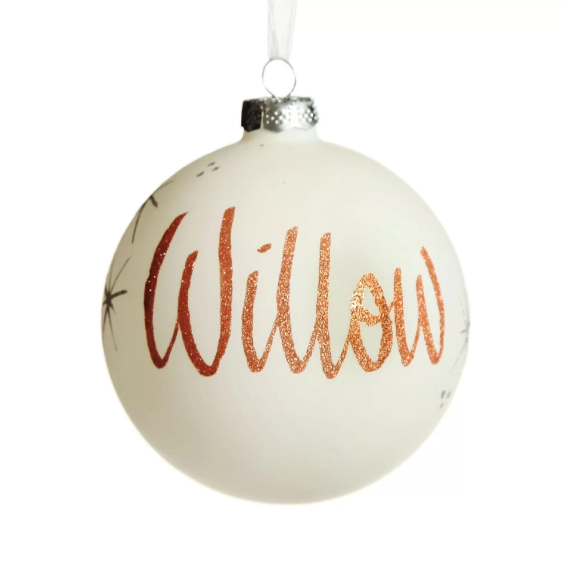 White Glass Personalised Christmas Bauble Personalised Baubles |